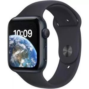 Apple Watch SE2, 44mm Aluminium Midnight cu Midnight Sport Band Regular + GPS mnk03wb/a
