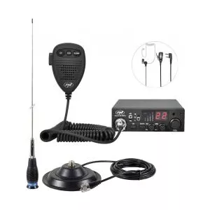 PNI Kit Statie radio CB ESCORT HP 8001L ASQ + Antena CB ML145 cu magnet 145PL