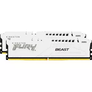 Kingston Kit dual memorie RAM FURY Beast, Capacitate 64GB DDR5 (2x32 GB), Frecventa 6400 MHz, CL 32, Alb