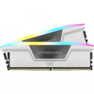 Corsair Kit Memorie Vengeance RGB White Intel XMP/AMD EXPO, 32GB, DDR5-6400 Mhz, CL36, Dual Channel