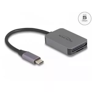 Delock Cititor de carduri USB type C la SD/Micro SD Aluminiu 91009