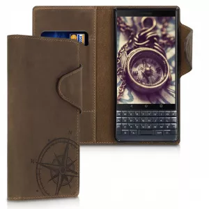 kalibri Blackberry Key2 LE, Piele naturala, Maro, 47726.01