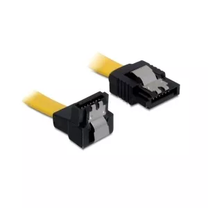 Delock Cable SATA 6 Gb/s male straight > SATA male downwards angled 50 cm yellow metal 82811