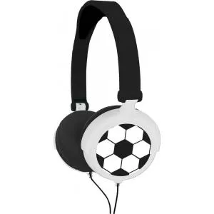 Lexibook Casti pliabile cu fir Fotbal, Jack audio 3.5mm (Alb/Negru)