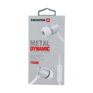 SWISSTEN Casti cu Fir Metal Dinamic YS500 Jack 3.5mm Alb