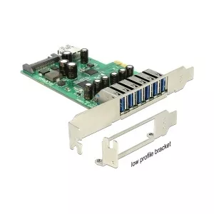 Delock PCI Express Card > 6 x external + 1 x internal USB 3.0 89377