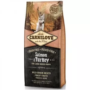 Carnilove Puppy Large Breed cu somon și curcan 12 kg