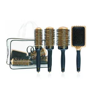 Olivia Garden Set 4 Perii PR-CIBG4-BG035 Ceramic+ION Thermal Negru/Auriu PR-CIBG4-BG035