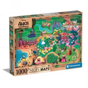 Clementoni Disney Story Maps Alice in Wonderland 1000 piese  39667