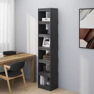vidaXL Bibliotecă/Separator cameră, gri, 40x30x199 cm, lemn masiv pin 808155