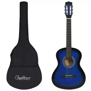 vidaXL Set chitară clasică copii, 8 piese, albastru, 3/4 36