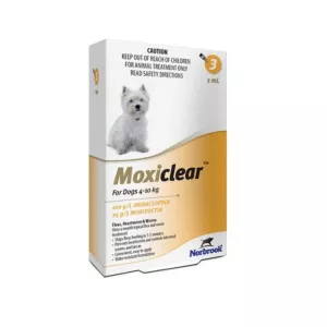 Norbrook Moxiclear Caine Spot-On M ,1 ml 4-10 kg, 3 pipete