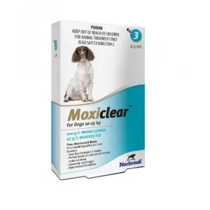 Norbrook Moxiclear Caine Spot-On L 2.5 ml 10-25 kg 3 pipete