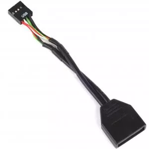 SilverStone G11303050-RT, USB 2.0 9 pini (intern) - USB 3.0 19 pini (intern), adaptor (negru)