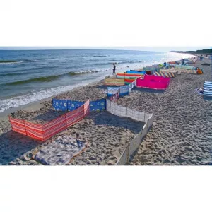 Springos Paravan pentru plaja pliabil 12 m multicolor