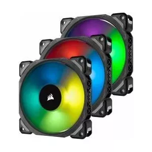 Corsair ML120 PRO RGB LED 120MM PWM Premium Magnetic Levitation Fan — 3 Fan Pack with Lighting Node PRO co-9050076-ww