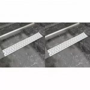 vidaXL Rigolă liniară de duș 2 buc., 730x140 mm, oțel inoxidabil 275955