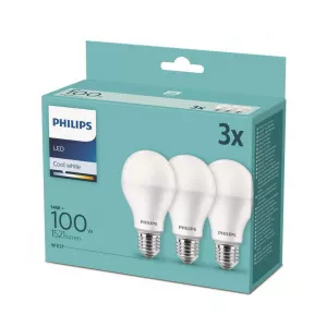 Philips Set de 3 becuri LED E27, 14W (100W), lumina neutra 4000K