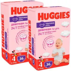 Huggies Pants Jumbo, Nr 4, Girl, 9-14 kg, 72 buc