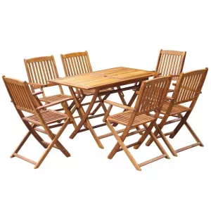 vidaXL Set mobilier de exterior pliabil, 7 piese, lemn masiv de acacia