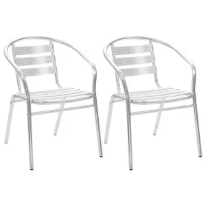 vidaXL Scaune stivuibile de exterior, 2 buc., aluminiu