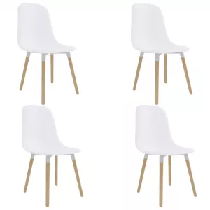 vidaXL Scaune de bucătărie, 4 buc., alb, plastic