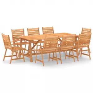 vidaXL Set mobilier de grădină, 9 piese, lemn masiv de acacia