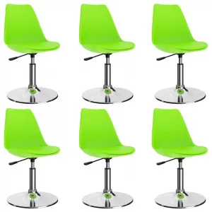vidaXL Scaune de bucătărie pivotante, 6 buc., verde, piele artificială