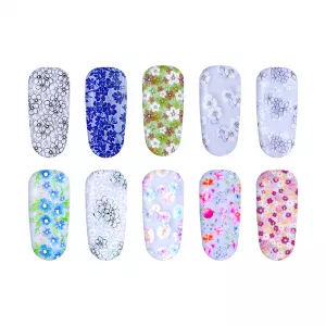 Lila Rossa Set folii de transfer Daisy Collection, 10 bucati, model flori/summer vibes 3987-11