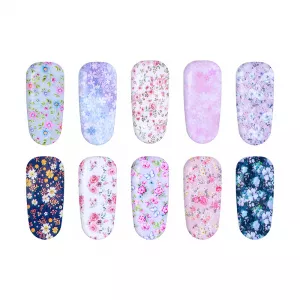 Lila Rossa Set folii de transfer Rose Collection, 10 bucati, model flori 3987-05
