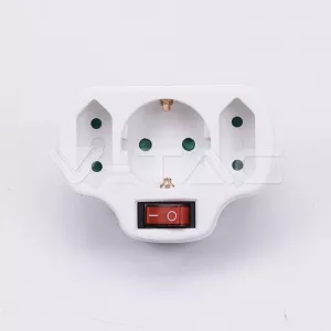 V-TAC Adaptor cu întrerupător 2 x 2.5A 1 x 16A 