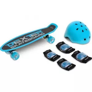 Caretero Set Skateboard cu casca cotiere si genunchiere Toyz Dexter Albastru