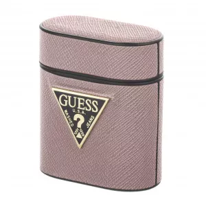Guess Husa Protectie Casti Saffiano pentru Apple AirPods Gen 1 / Apple AirPods Gen 2, Roz GUACA2VSATMLPI