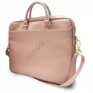 Guess Geanta Laptop Saffiano Vintage Scrip, 15 inci, Roz GUCB15PUSASPI