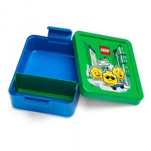 LEGO Cutie pentru gustare cu capac verde Iconic, albastru