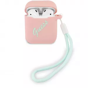 Guess Husa Protectie Casti Vintage pentru Apple AirPods Gen 1 / Apple AirPods Gen 2, Roz GUACA2LSVSPG