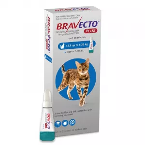 MSD Bravecto Plus Spot On Cat 250 mg (2.8 - 6.25 kg), 1 pipeta