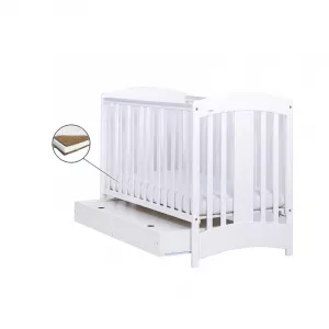 Eurogloria Natalia cu sertar Alb + Saltea Cocos 8Cm