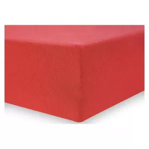 DecoKing Cearsaf de pat cu elastic Amber 90x200 cm, bumbac, rosu