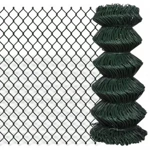 vidaXL Gard de legătură din plasă, verde, 0,8 x 15 m, oțel galvanizat