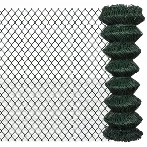 vidaXL Gard de legătură din plasă, verde, 1,25 x 15 m, oțel galvanizat