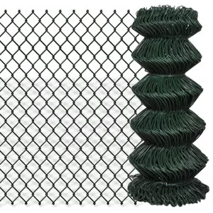vidaXL Gard de legătură din plasă, verde, 0,8 x 25 m, oțel galvanizat