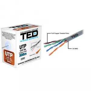 Ted Cablu UTP CAT5E cupru TED / 305ml