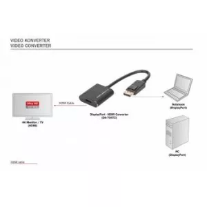 Digitus DisplayPort - HDMI Converter (4K2K/60Hz) da-70472
