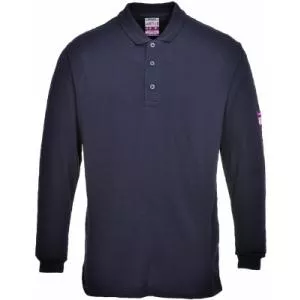 Portwest Tricou polo cu maneca lunga ignifug si antistatic, Navy, XL FR10NARXL