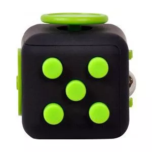 Spacer Cub antistres Fidget Negru cu butoane verzi