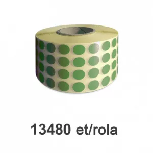 ZINTA Role etichete semilucioase rotunde, PANTONE 375, 10mm, 13.480 et./rola - 10X10X13480-SGP-R-PANTONE375