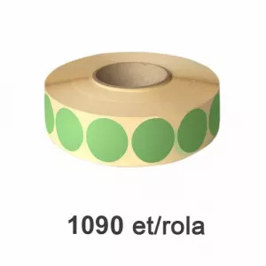 ZINTA Role etichete termice rotunde verzi 35 mm, 1090 et./rola - 35X35X1090-TTH-R-GREP