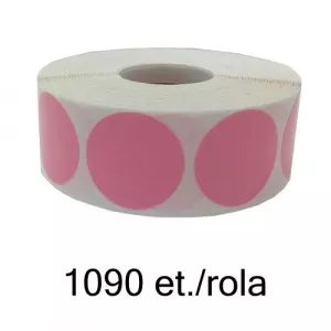ZINTA Role etichete semilucioase rotunde roz 35mm, 1090 et./rola - 35X35X1090-SGP-PANTONEP225