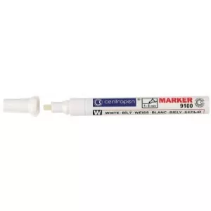 Centropen Marker permanent, 2-5mm, alb, 9100